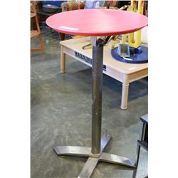 RED AND CHROME PUB TABLE