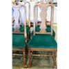 Image 2 : SET OF SIX AMERICAN DREW SOLID OAK PAWFOOT DINING CHAIRS