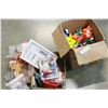 Image 1 : TWO BOXES OF CRAFT ITEMS AND FURBY FIGURES