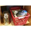 Image 1 : BASKET OF FIGURES + DOME CLOCK