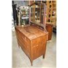 Image 2 : ANTIQUE 5 DRAWER DRESSER WITH MIRROR ON CASTORS