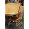 Image 2 : CARVED OAK PEDESTLE PAWFOOT TABLE W/ 4 CARVED ARMCHAIRS