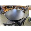 Image 2 : ROUND BLACK DINING TABLE WITH JACK KNIFE LEAF AND FOUR CHAIRS
