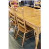 Image 2 : MAPLE COUNTRY-STYLE TABLE W/ LEAF + 4 LADDER BACK CHAIRS