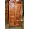 Image 1 : STAINED GLASS AND WOOD 4-SHELF DISPLAY CABINET