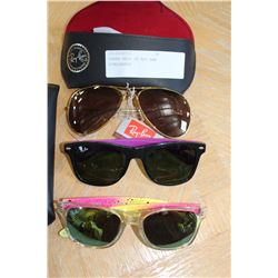 THREE PAIR OF RAY BAN SUNGLASSES