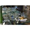 Image 2 : SHELF LOT OF MARGARITA GLASSES ETC CRYSTAL FIGURES AND CHINA FIGURES