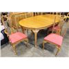 Image 2 : JAMESTOWN STERLING SOLID OAK DINING TABLE W/ LEAFS + 6 CHAIRS INCLUDING 2 ARMCHAIRS