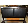 Image 2 : BRAND NEW MODERN QUEENSIZE ESPRESSO FINISH BEDFAME WITH INSET LEATHER HEADBOARD, AND STORAGE DRAWERS
