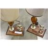 Image 2 : TWO HORSE MOTIF AND AMBER GLASS LAMPS