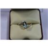Image 3 : 10KT YELLOW GOLD ACQUA MARINE RING RETAIL $600