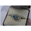 Image 1 : 14KT WHITE GOLD BLUE TOPAZ RING SET $500