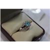 Image 3 : 14KT WHITE GOLD BLUE TOPAZ RING SET $500