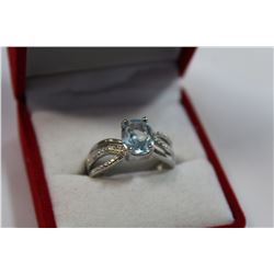 BLUE TOPAZ AND STERLING RING RETAIL $350