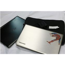 TWO LAPTOPS, WITH CHARGER AND CASE, UNKOWN CONDITION