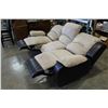 Image 3 : MICROFIBER AND LEATHER DOUBLE RECLINER SOFA