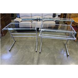 TWO PIECE MODERN GLASS DESK