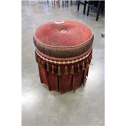 VINTAGE STYLE TASSELED OTTOMAN