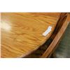 Image 2 : OAK TRESTLE BASE PAWFOOT TABLE W/ LEAF, 4 SIDE CHAIRS + 2 ARMCHAIRS