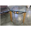 Image 2 : 3 PIECE MAPLE WITH GLASS TOP COFFEE TABLE SET