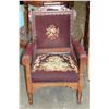 Image 1 : ANTIQUE ARMCHAIR W/ STITCHED SEAT
