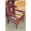 Image 2 : ANTIQUE ARMCHAIR W/ STITCHED SEAT