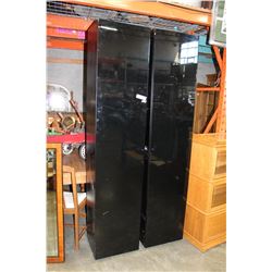 TWO BLACK LAQUER CABINETS