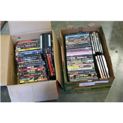 TWO BOXES OF DVDS