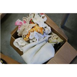 TWO BOXES OF DOILIES AND LINENS