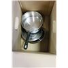 Image 2 : BOX OF POTS, PANS AND ROASTERS