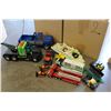 Image 1 : BOX OF TONKA TRUCKS AND TOY FERRY
