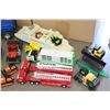 Image 2 : BOX OF TONKA TRUCKS AND TOY FERRY