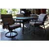 Image 2 : GLASS TOP PATIO TABLE + 2 SWIVEL PATIO CHAIRS + 2 MATCHING SIDE CHAIRS