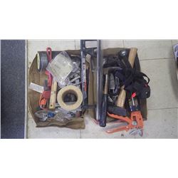 2 trays of tools (crescent wrench, hammers, hack saw, vice grips and miscellaneous)