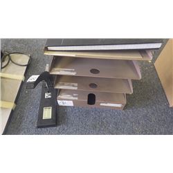 heavey duty stapler; file organizer; ledger book