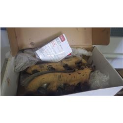 Chevy V-8 exhaust manifolds and work table