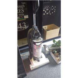 Hoover cyclonic vacuum cleaner with shark hand held vacuum for parts; tray of office supplies