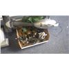 Image 3 : Hoover cyclonic vacuum cleaner with shark hand held vacuum for parts; tray of office supplies