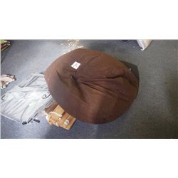 Bean bag chair; wood slats for bed; miscellaneous