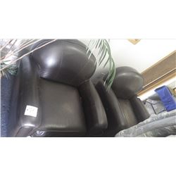 2 brown leather reception chairs