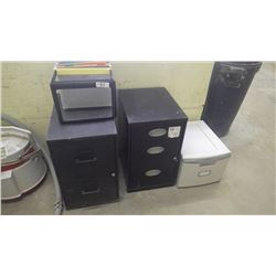 2 - 2 drawer file cabinets; single drawer cabinet desktop portable file