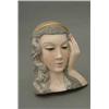 Image 1 : A Goldscheider style face mask, in slip pottery, modelled as a Madonna with blue eyes, one hand r...