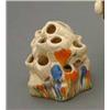 Image 1 : A Clarice Cliff 'Crocus' pattern posy vase, modelled as a rockery, H 4ins....
