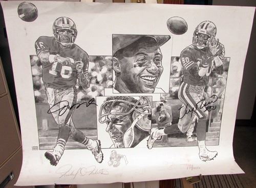 Signed Joe Montana and Jerry Rice 49ers lithograph