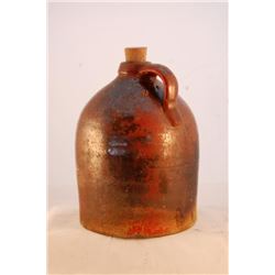 10" Brown-Glazed Whiskey Jug