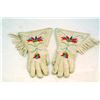 Image 1 : Pair of Embroidered Moose Hide Gauntlets