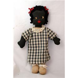 Collection of 4 Homemade Black Children Rag Dolls