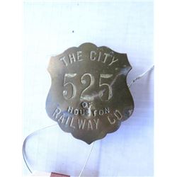 City of Houston Brass Shield Badge