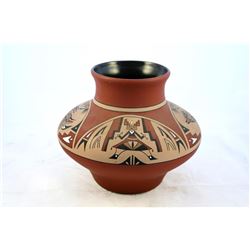 Large Hand Painted Glazed Olla