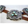 Image 2 : Navajo Concho Belt of Sterling Silver and Turquise